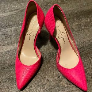 Hot pink pumps
